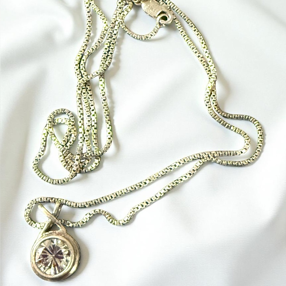 Silpada Sterling Silver Necklace with Clear Crystal Pendant